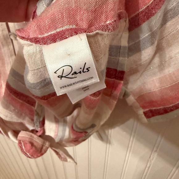Rails Thea Linen Striped Shirt Tropic Stripe Small - Picture 3 of 6